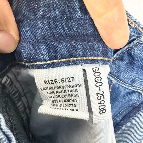 Flying Angel Slit Denim Maxi Skirt Size 27 Y2K Western Boho Stretch Medium Wash - Picture 6 of 6